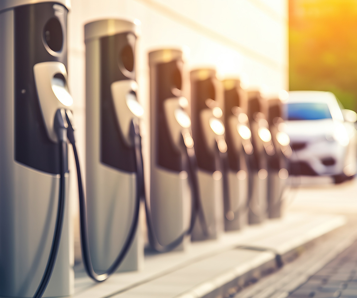 image of electric charging stations in a row